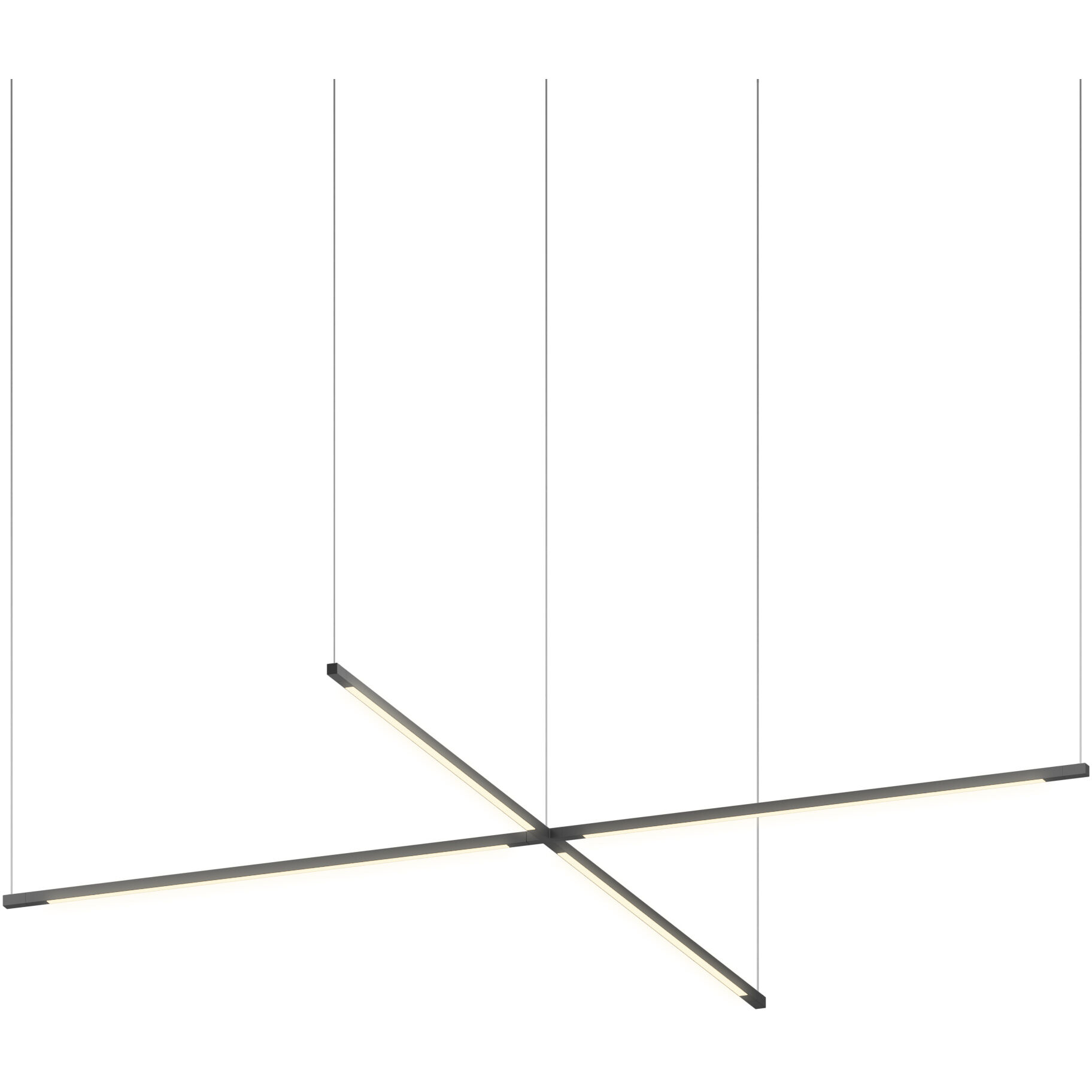 Z-Bar LED 51.9 inch Matte Black Pendant Ceiling Light, Cross